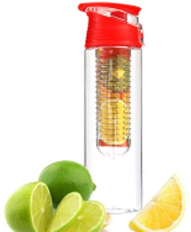 Genérico Botella de agua del infusor de frutas: botella de agua con infusor de frutas | de limón con tapa de haz botellas | CUP BODY, PP PP, frutas Net, botellas reutilizables de 800 ml de capa