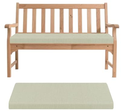 Generisch Bankauflage, Abnehmbarem Sitzkissen Banks, rutschfeste Gartenbank Auflage, Waschbar Sitzauflage Banks für Innen Outdoor Fensterbank Couch ban k Eckbank Auflagen,Off White,120x40x5cm