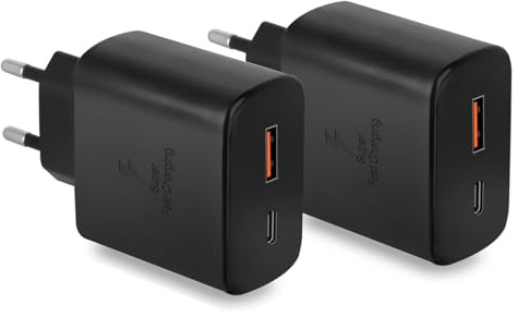 45W USB C Schnellladegerät Ladegerät mit USB Adapter 2 Ports Ladeadapter | für iPhone 17 16 15 Pro Max Plus, Galaxy S26 S25 S24 S23 S22 S21 Netzteil Mehrfach Ladestecker Steckdose Stecker Charger