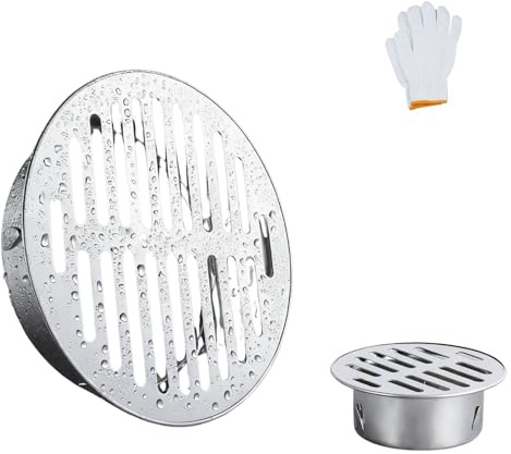 Abnehmbarer Bodenablauf, 304 Edelstahl Antiblockierender Dachablauf, Bodenablauf Dusche, Premium Edelstahl Ablaufkappe für Wassermanagementsysteme im Freien(180mm/7.1in)