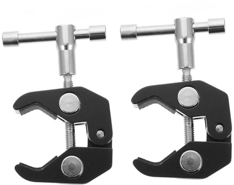 Kamera Klemmhalterung 2 Stück Aluminiumlegierung, Schwarz | 1/4 Vollmetall Spannweite Gewinde 3/8-zoll 5, 5cm und 1cm bis Regale