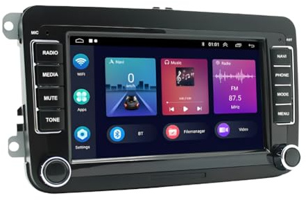 2+32G Android 13 Radio Coche para Volkswagen Passat B6 2007-2011 Volkswagen Golf Plus MK5 2003-2009 con CarPlay Android Auto, Pantalla táctil de 7 Pulgadas Autoradio Reproductor con GPS Navegación FM