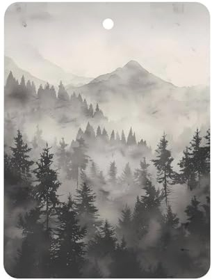 Misty Fog Pine Tree Forest Car Air Freshener Decorative Hanging Aromatherapy Tablets for Car Trucks Square
