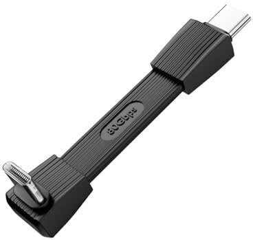 QIANRENON 90° Angle USB C 4.0 Full Featured Ultra Short Cable USB Type C 4.0 Male to Straight Bend Male Fast Charging Data Connector 80Gbps 8K PD240W 48V5A, for Mac Mini Smartphone Tablet, 5cm/2in