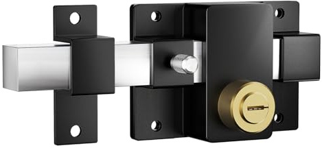 Mortise Lock, Long Throw Gate Lock, 40-80mm, Anti-Rust, Suitable for Right & Left Wooden Door, 5 Keys