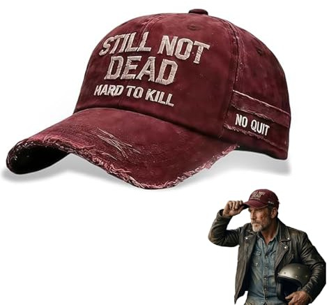 XKrmp Still Not Dead Vintage Distressed Baseball Cap - Hard to Kill Embroidered 100% Cotton Dad Hat for Men