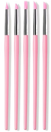 Lot de 5 pinceaux de modelage en silicone pour salon et usage domestique - Outils professionnels pour nail art - Pour sculpture sur argile