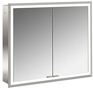 Emco Prime LED-Spiegelschrank, unterputz 80 cm, 2-türig, Rückwand weiß, HSN 949705172