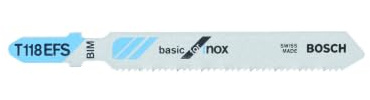 BOSCH T 118 EFS Jigsaw Blade Stainless Steel-Economy Series 5 Pcs