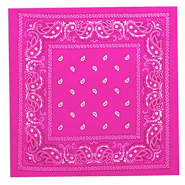 WedDecor Rose Pink Bandana For Men Women Cotton Unisex Paisley Head Scarf Wide Headband Fashion Accessory for Riding, Motorcycling, Hiking, Fishing, Outdoor Activities, 54cm