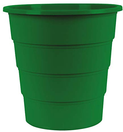 Office Products 19054621-02 Abfallkorb Papierkorb 16 Liter Kunststoff Mülleimer Design Abfallbehälter rund Für Büro Küche; 1 Stück Farbe: Grün Elegant und Praktisch Stabil Maße: 30,8 x 31 x 30,8 cm