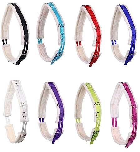 NETPROSHOP Longiergurt mit Kunstfell Farbwahl Shetty Pony Cob Full, Groesse:Full, Farbe:Schwarz