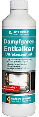 HOTREGA Dampfgarer Entkalker 500 ml, Ultrakonzentrat für Steamer & Verdampfer, kalkfrei, hygienisch