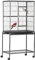 PawHut Cage à Oiseaux Portable avec 4 Mangeoires et 4 Perchoirs Pratique 77 x 47 x 163 cm Noir et Gris