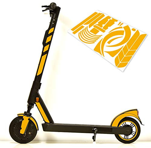 m2medien Aufkleber-Set (30-teilig) Sticker-Set auf 46x35cm Bogen geeignet für myTIER SXT Max Cityblitz Beast E-Scooter (Gelb Reflektierend)