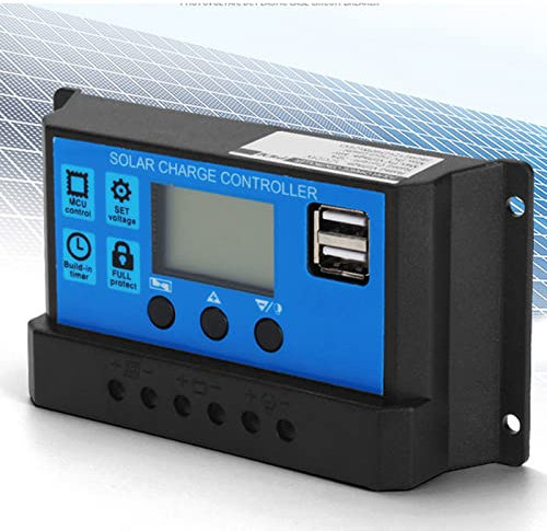 Solar Laderegler, solarladeregler 60A/50A/40A/30A/20A/10A 24V Sonnenkollektor Laderegler Auto Solar Lader MPPT solarregler Laderegler 12V Panel PWM Controller für Solarpanels(40A)