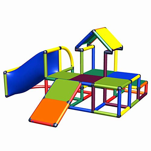 move and stic - Spielturm Ben mit Rutsche, Dach und Tunnel für den Garten oder das Kinderzimmer