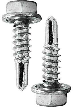 DOJA INDUSTRIAL | Vis Autoperceuse à Tête Hexagonale | Vis Autoforeuse Acier Zingué | 5,5x22 mm | Lot 100 | Vis DIN 7504 Forme K | pour Tole Acier, Bride de Fixation, Matériel de Construction..