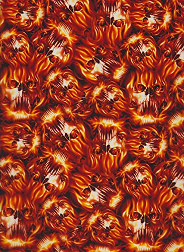 ST Color SK001-Wassertransferdruckfolie / Hydrographiefolie / Hydrodipping Film Flame Skull 50 cm x 400 cm