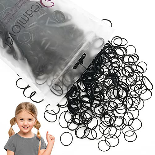 Dreamlover Hair Elastic for Girls, Black Elastic Bands for Hair, 1500 Pieces