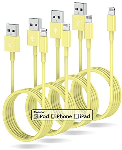 4 Pack 3ft iPhone Charger Apple MFi Certified, Apple Lightning to USB Cable 3 Feet,Fast Apple Charging Cable Cord 3 Foot for iPhone 13/13Mini/13 Pro/12/11 Pro/11/XS MAX/XR/8/7/6s/6/5S/SE iPad Original