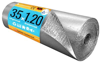 Optimer System - Panneau Isolant Thermique Atténue le Froid et la Chaleur - Isolant Thermique Radiateur Réduit la Perte de Chaleur - 35x1.20m - 42m²
