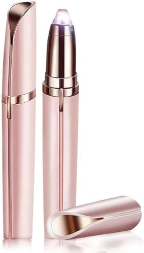 Augenbrauen Trimmer für Frauen, Trimmer Elektrisch Schmerzlos,esichtshaarentferner für Frauen, Augenbrauenrasierer Augenbrauenschneider für Lippen Schnurrbart Kinn mit Augenbrauenkamm (Roségold)