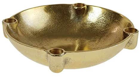Werner Voss GmbH Adventskranz Kerzenleuchter Gyllene Gold Metall Schale Kerzenhalter Aktion