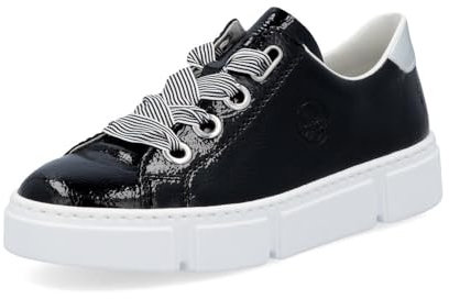 Rieker Damen Low-Top Sneaker N59A2, Frauen Halbschuhe,straßenschuhe,Strassenschuhe,Sportschuhe,Freizeitschuhe,Turnschuhe,schwarz (00),36 EU / 3.5 UK