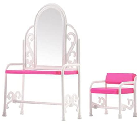 MagiDeal Puppenhaus Make-up Schminktisch Schlafzimmermöbel für Kinder Kinder