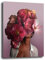 Quadro Moderno Verticale DONNA CON FIORI Rosa Quadri moderni soggiorno da Parete XXL grande Stampa su tela Canvas Decorazione Murale muro Arredo Camera da letto Cucina (50x70 cm, 1)