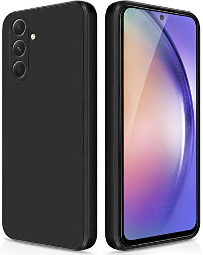 GiiYoon Cover per Samsung Galaxy A54 5G Custodia in Silicone, Custodia Antiurto Case Sottile in Silicone TPU con Strato Interno in Fibra e Protezione della Fotocamera, Nero