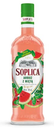 SOPLICA EXOTIC WATERMELON & MINT Polish Vodka - Natural Ingredients - For Shots & Cocktails - 28% Alcohol - 500 ml