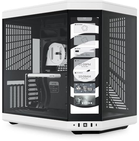Hyte Y70 Touch Mid Tower Case - White/Black (E-ATX/M-ATX/M-ITX)