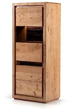 moebel-eins BATTURO Highboard I, Material Massivholz, Akazie lackiert, rechts
