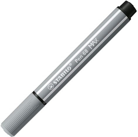 Premium-Filzstift mit dicker Keilspitze - STABILO Pen 68 MAX - Einzelstift - mittelgrau
