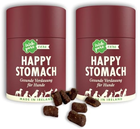 Irish Pure Happy Stomach Verdauungssnacks für Hunde | 200 Stück / 2 x 300g | Probiotika als Leckerli | Darmflora beim Hund stärken | verbesserte Verdauung & Immunsystem | Magenproblemen |100%Natürlich