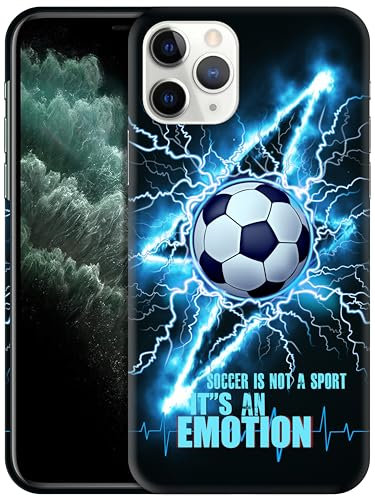 GlamCase for iPhone 11 Pro, iPhone 11 Pro Case - Football (Soccer) Lightining Design Printed Slim Fit Cute Plastic Hard Snap on Protective Designer Back Phone Case/Cover for iPhone 11 Pro. Multicolor