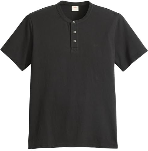 Levi's Men's Housemark Henley Shirt, Mineral Black, L