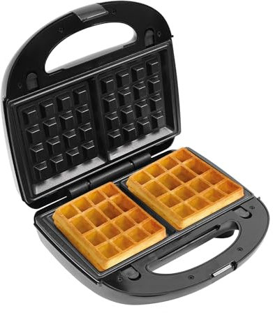 Sandwichera eléctrica de 750 W, gofre, parrilla de contacto, sandwichera 3 en 1 con 6 moldes para hornear, multifuncional, perfecta para el desayuno, camping