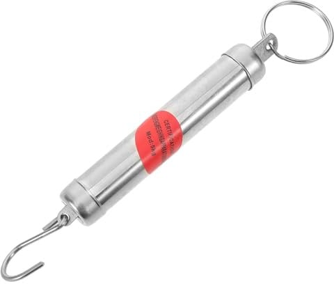 JECOMPRIS Federwaage Hängewaage aus Edelstahl 5kg Kapazität Tragbare Mechanische Miniatur Federwaage mit Haken Silber Geeignet zum Wiegen von Einkäufen Gemüse und Fisch Beim Marktbesuch