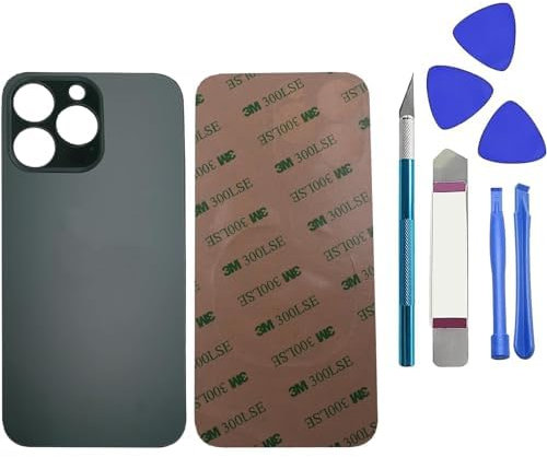 Dakexiong 13 PRO Max - Vetro Posteriore di Ricambio per iPhone 13 PRO Max con Kit di Riparazione e Adesivo preinstallato,Verde Alpino