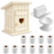 Puppenhaus Zubehör - 3 PCS Wichtel, Badezimmer, 1:12 Miniatur Toilettenhäuschen, Toilette und Toilettenpapier