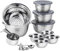 VonShef 20Pc Mixing Bowl Set, Stainless Steel Mixing Bowls with BPA-Free Lids to Keep Food Fresh, Measuring Cups & Spoons & Strainer, Dishwasher-Safe Nesting Baking Bowl Set