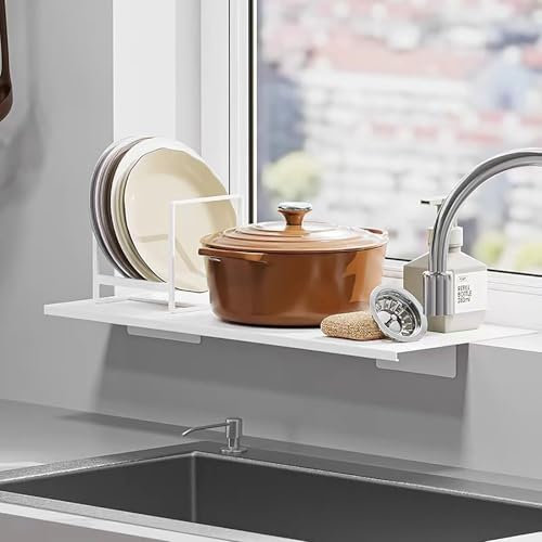 60 cm Fensterbank-Verlängerungsplatte, Karbonstahl, Aufbewahrungsregal ohne Bohren, Fenster-Pflanzenregale mit Magnetfuß, Arbeitsplatten-Verlängerungsplatte für Küchenorganisation und Aufbewahrung