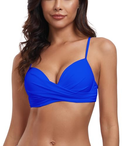 RELLECIGA Costume Donna Top Bikini Reggiseno con Ferretto e Nodo Frontale