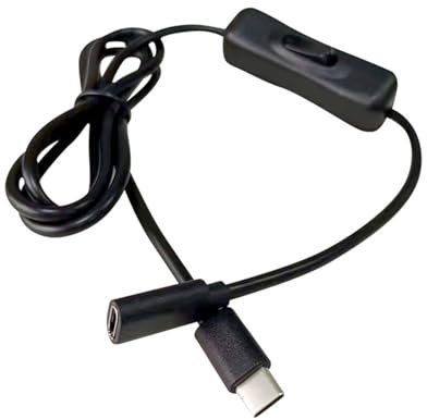 Hsupez Cable alargador USB C ON OFF de tipo C macho a hembra, 1 m, 480 Mbps, USB 2.0, cable de extensión tipo C macho a hembra con interruptor de encendido/apagado