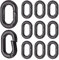 Giantree 10 Stück Oval Spring Karabinerhaken Klein, Metall Ringkarabiner, Schlüsselanhänger Kleine Buckle Clip Feder Karabiner für Reisen Angeln Camping Wandern Hängematten Rucksack(schwarz)