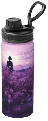 Kfjghhl Bouteille d'eau isotherme en acier inoxydable violet pour le sport, la gym, les voyages, le camping, la randonnée, l'hydratation