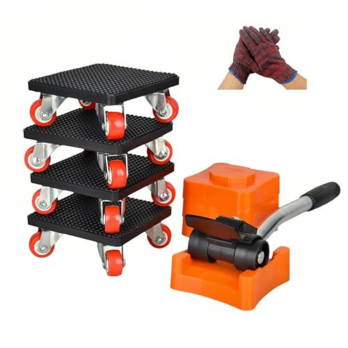 Furniture Moving Wheels, Furniture Movers for Heavy Items, Furniture Lifter Sliders Tool Set, 360° Rotation Roller Furniture Dolly, for Moving Appliance Refrigerator Sofa Cabinet Washing Machine